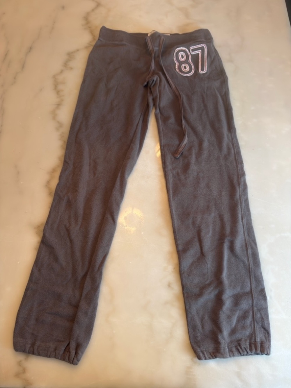 Aeropostale Dark Gray Fleece Joggers with '87' Patch